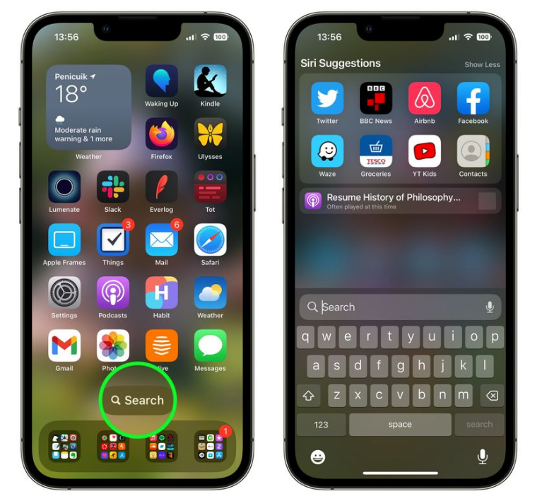 河间苹果手机维修分享升级到 iOS 16 后，如何删除主屏幕上的搜索按钮 